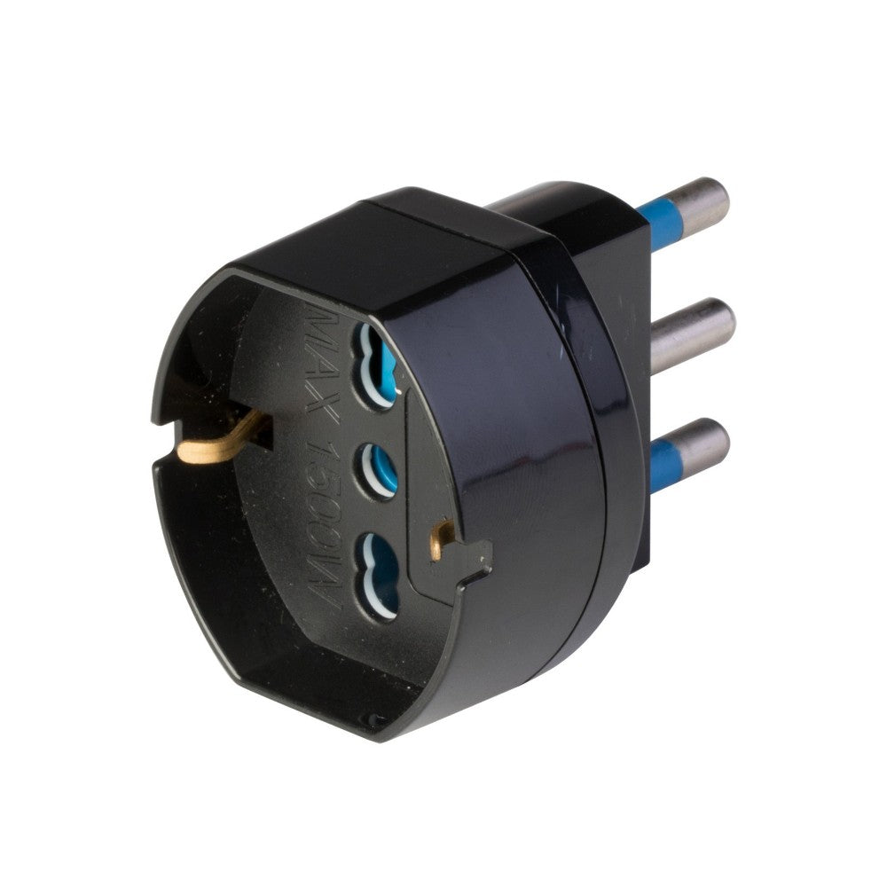 Adattatore Pluristandard Nero Spina 16A 2P+T PolyPool Adattatore Pluristandard Nero Spina 16A 2P+T PolyPool